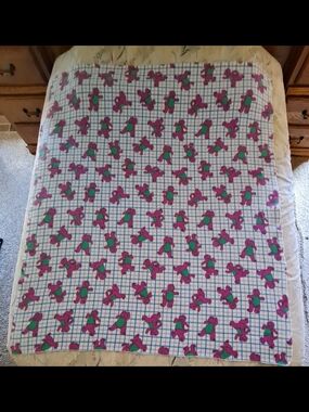 Vintage Barney Throw blanket    65" x 53"